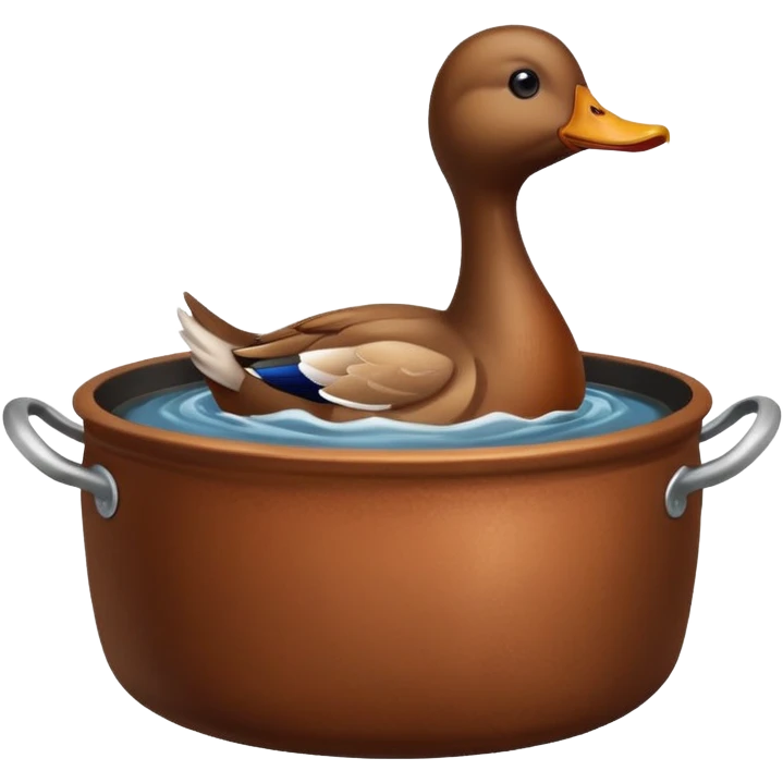 A duck inside of a pot emoji