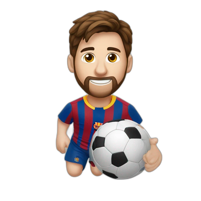 leo messi jugando con un balón de fútbol emoji