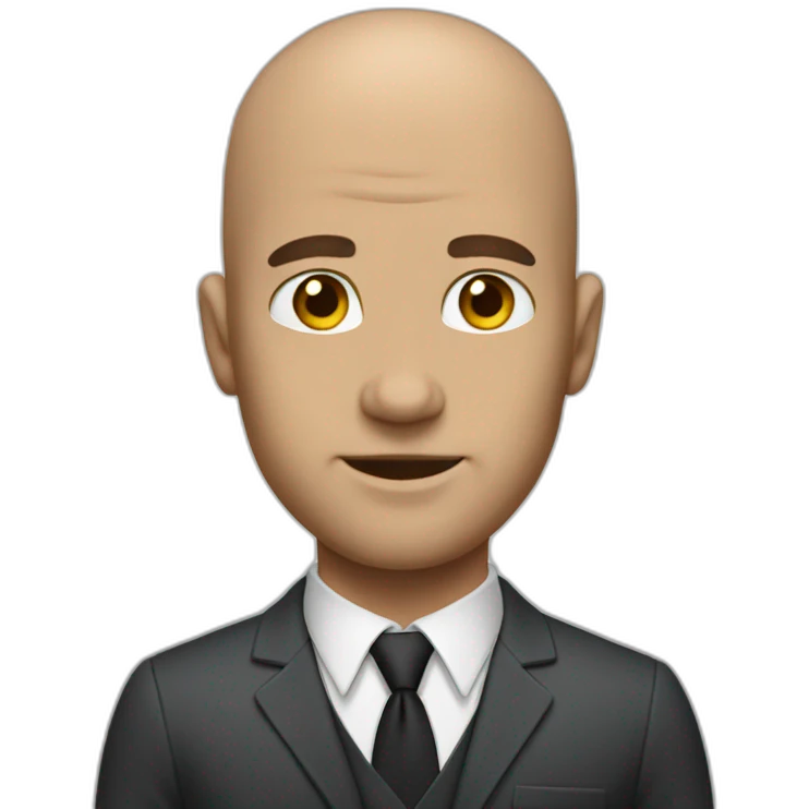 tall muscular bald guy in suit emoji