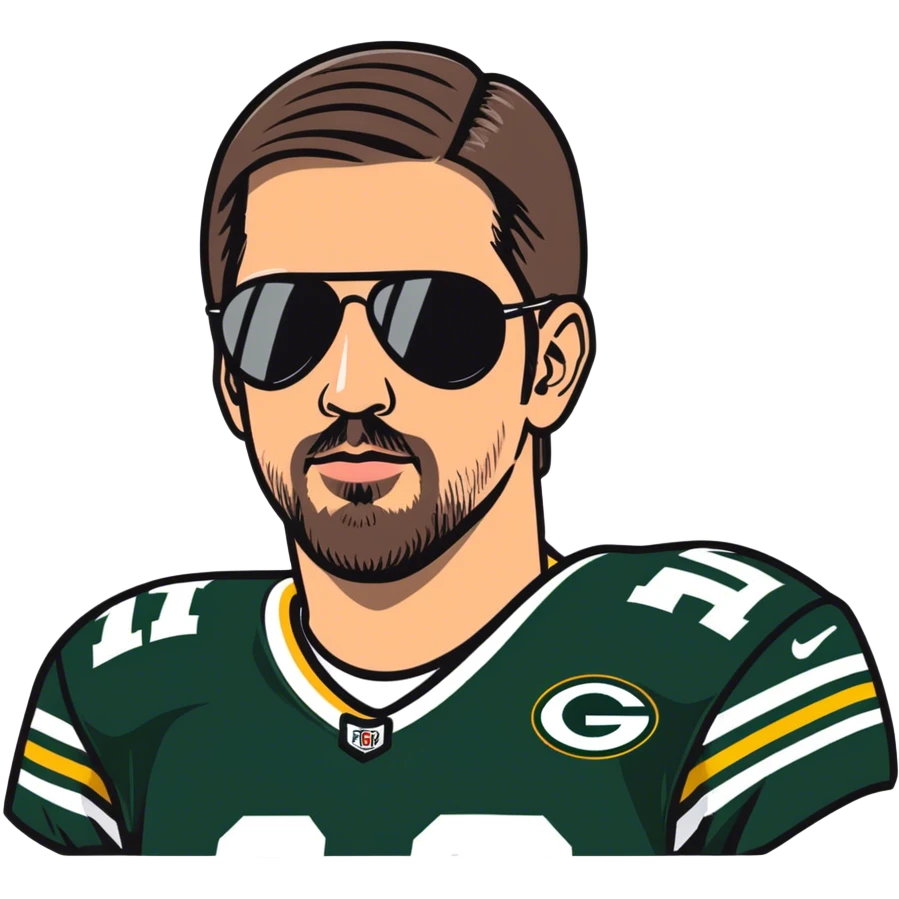 Aaron Rodgers wearing aviators  emoji