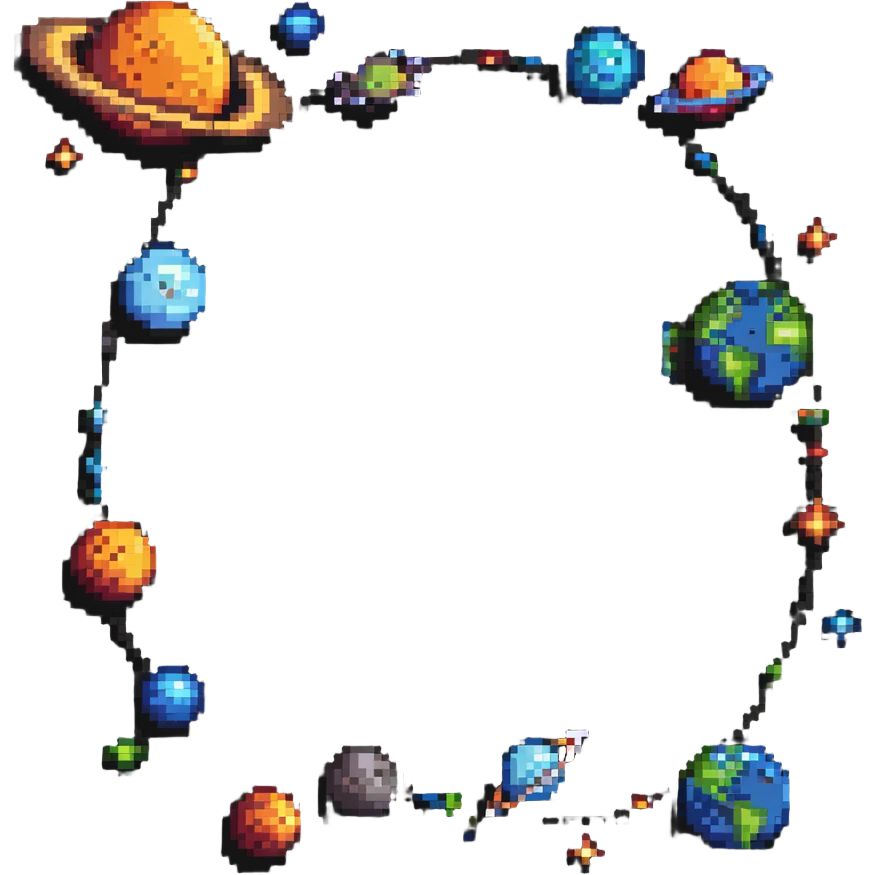 space galaxy with planets and stars emoji