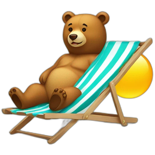 Sunbathing bear emoji