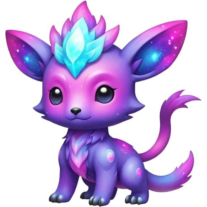 Cute cool colorful nebula fantasy animal hybrid Fakemon full body emoji