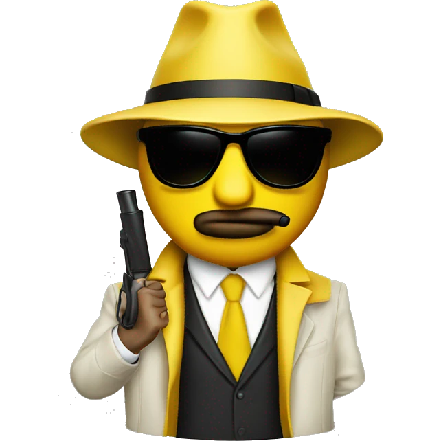 yellow suit mafia with bazooka and sunglasses emoji
