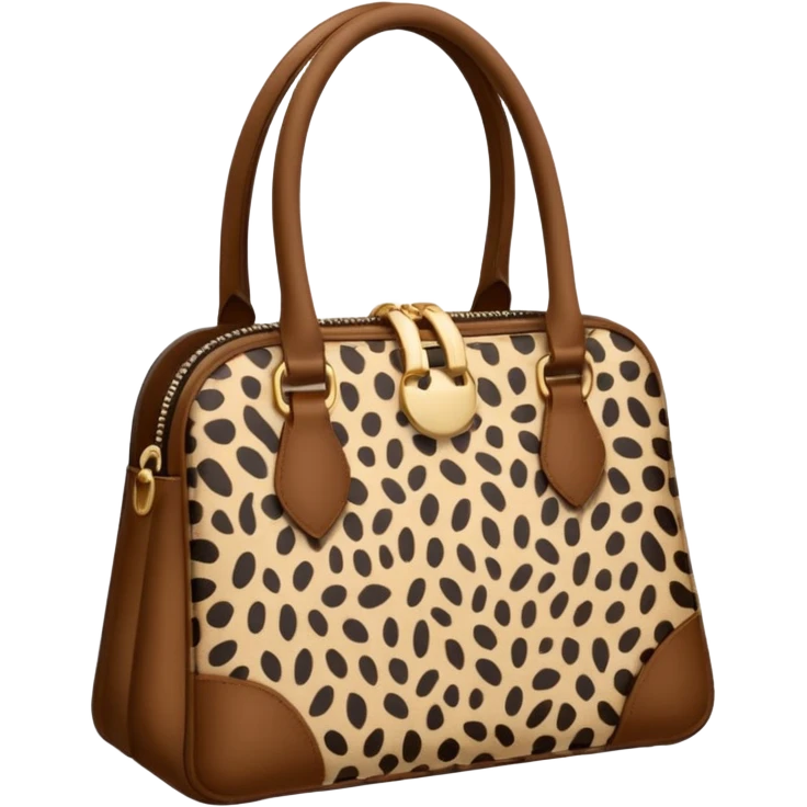 Leopard print bag remove background emoji