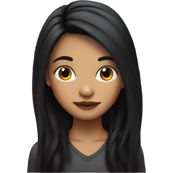 Girl with dark long hair and tattoos  emoji