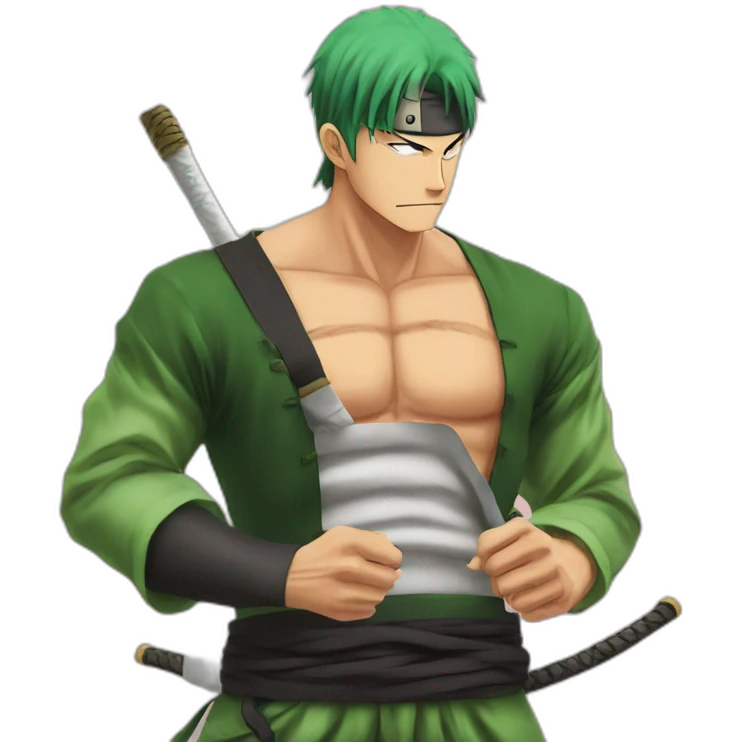 Roronoa Zoro hearts arround him emoji