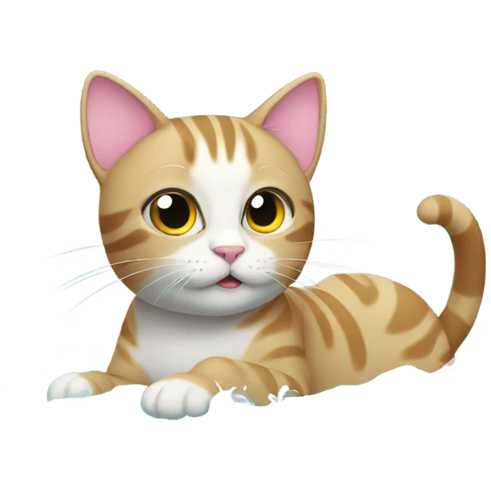 Cat go to swim  emoji