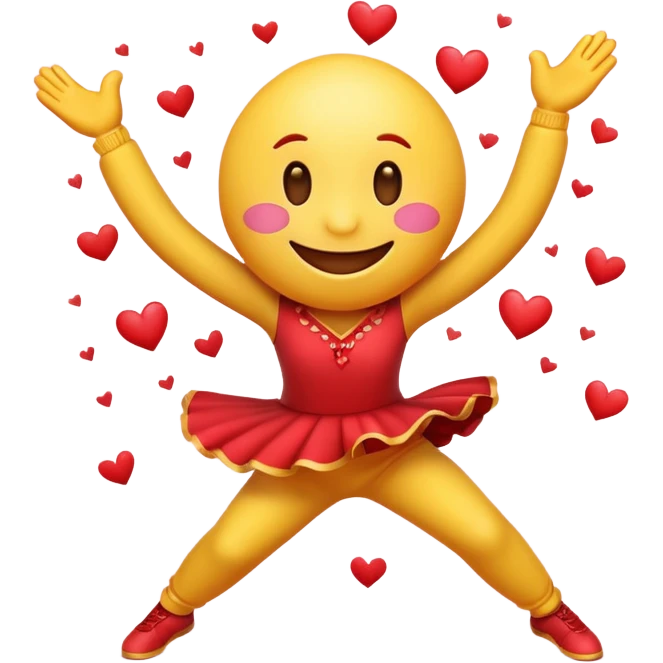 Motion dancing Valentine smiley emoji  emoji