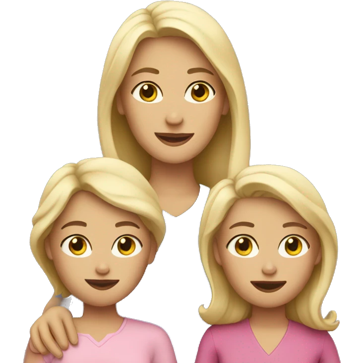 Mom with two blonde daughters emoji