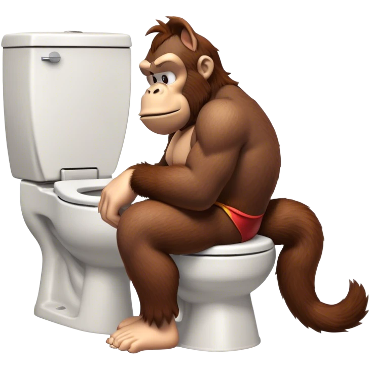 Donkey Kong sitting on toilet sad emoji