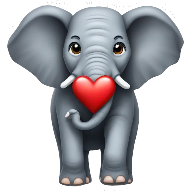 Elephant with a heart emoji