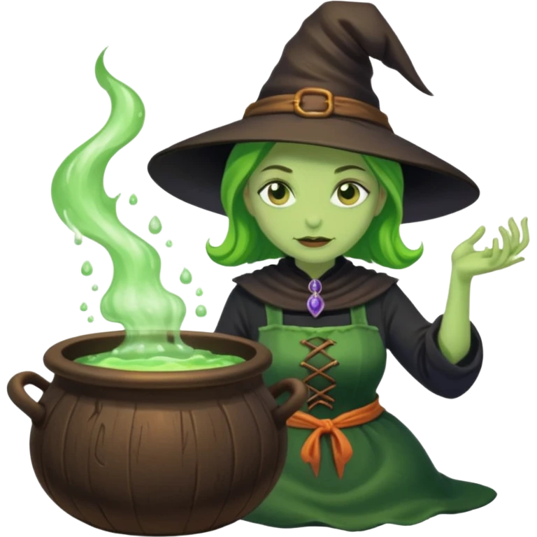 green witch cooking potion emoji