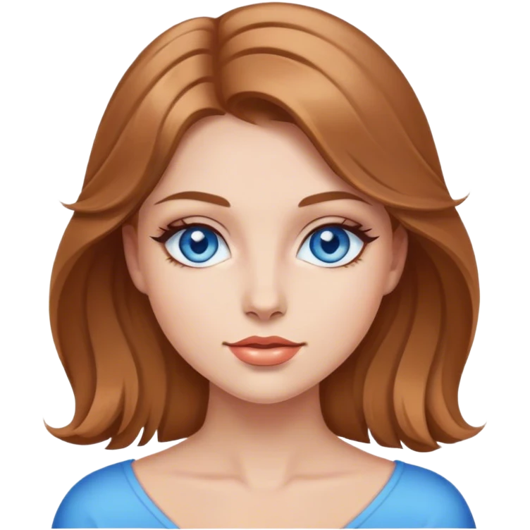 glamour girl with the light brown hair, with blue eyes emoji