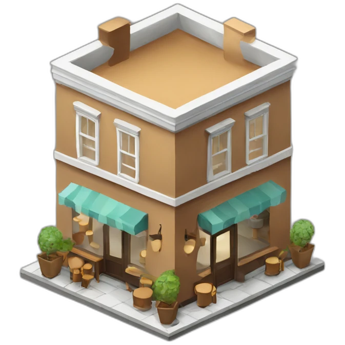 Coffee house isometric emoji