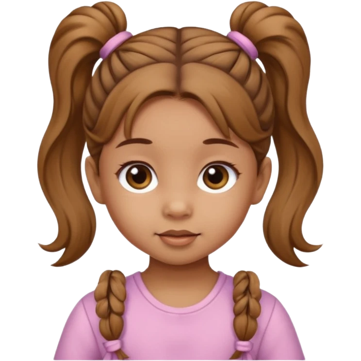 ligth brown baby girl with ponytails hairstyle  emoji