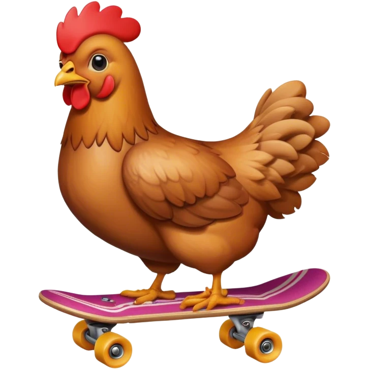 Курица на скейте emoji