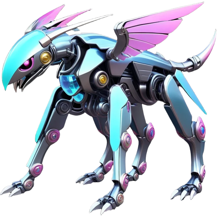  Epic legendary rare glowing mechanical Shiny sparkly transparent bioluminescent luminescent vibrant bright pastel dark exotic iridescent colorful gradients futuristic modern metallic glossy glittery fantasy-cyber-Fakémon-Vernid-Palkia-mecha-creature emoji