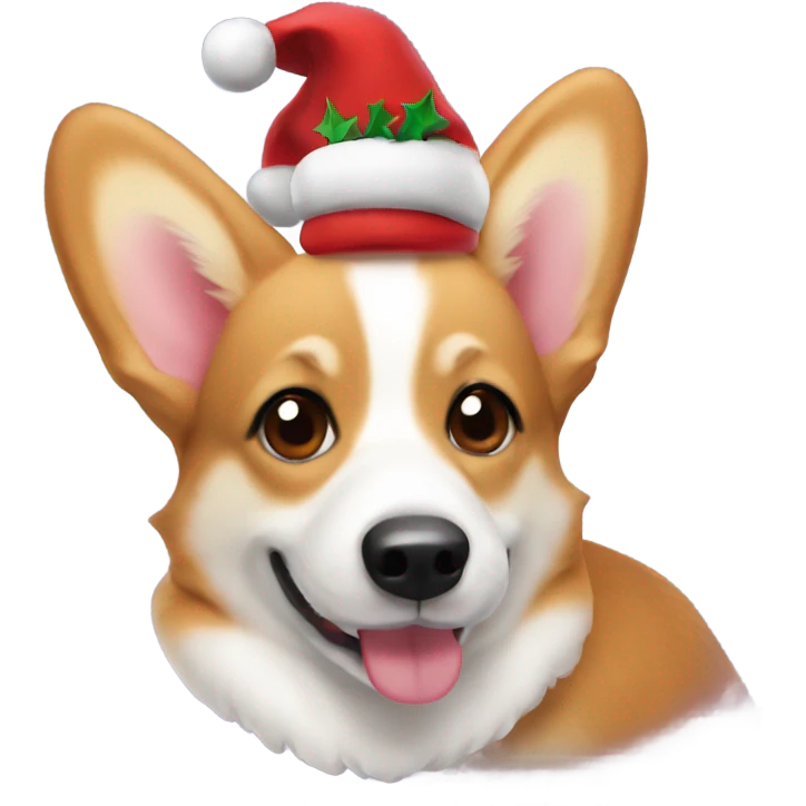 A cute Christmas corgi emoji
