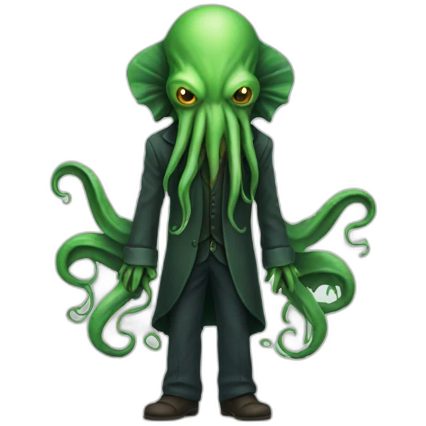 standing cthulhu thinking man emoji