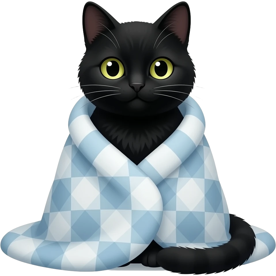 Чёрный кот в пледе emoji