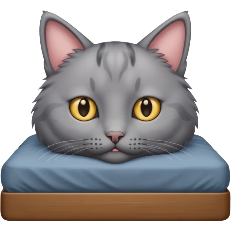 grey cat under bed emoji