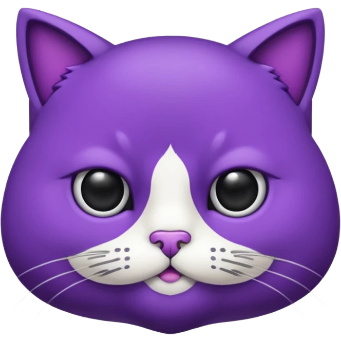 Gato roxo com olhos preto e brand emoji