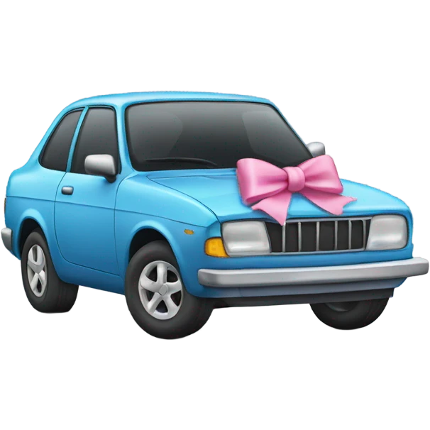 A car with a bow on it emoji