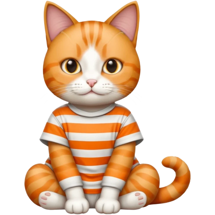 Cat in a prison outfit emoji