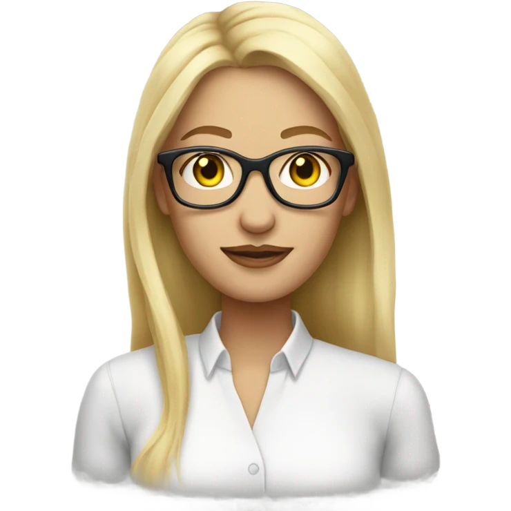 White woman blonde Edgren hair glasses emoji