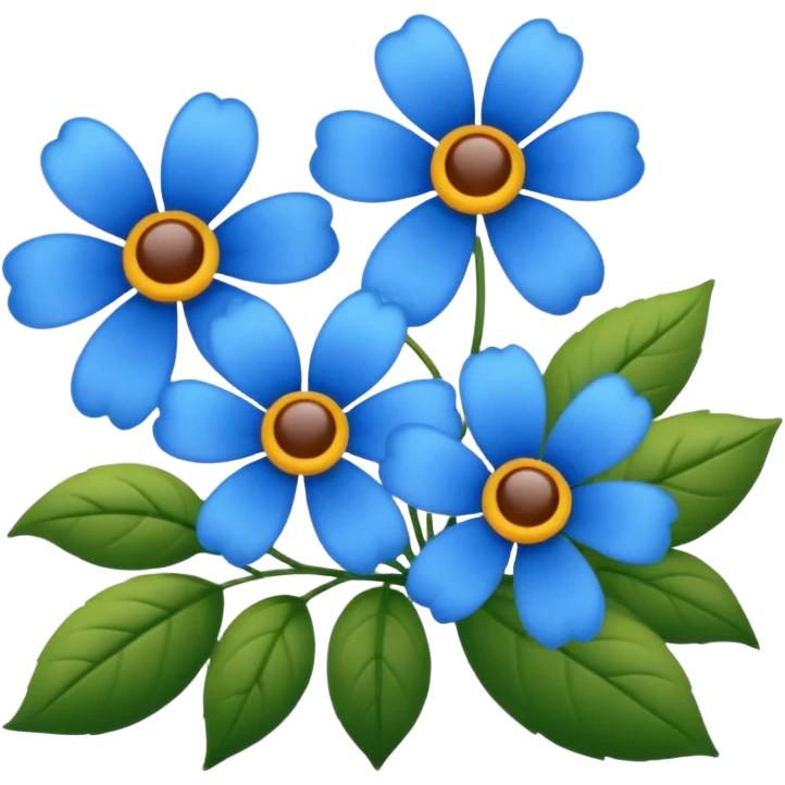 blue flowers emoji