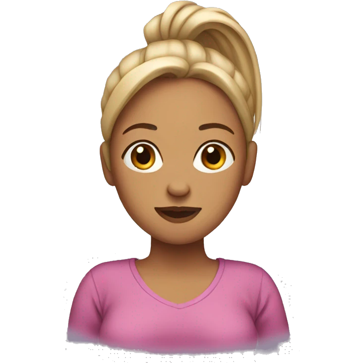 woman with ponytail pregnant emoji