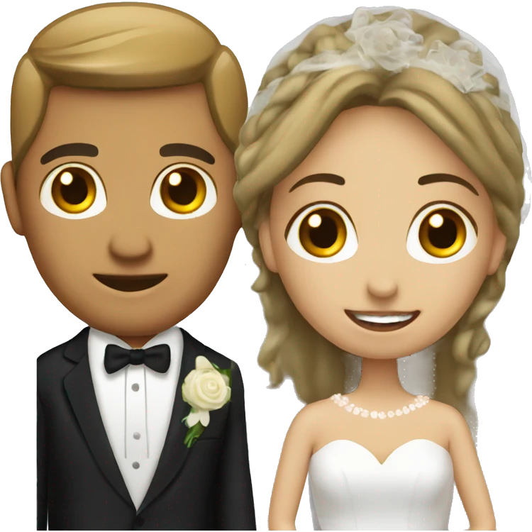 Wedding couple the bride is Mexican the groom is white emoji