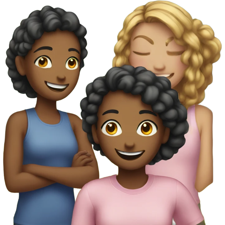 girls smiling outdoors together make it her birthday emoji