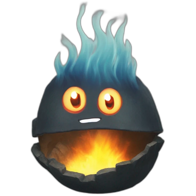 calcifer from howl's moving castle smiling emoji