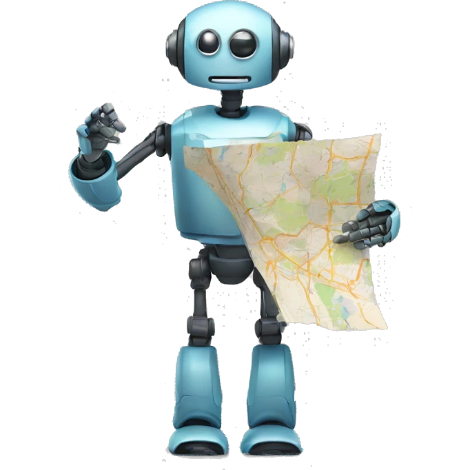 Robot with map in his hand emoji