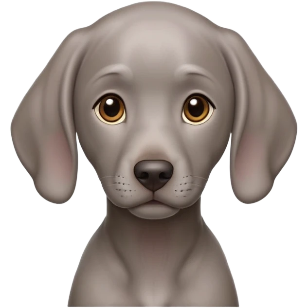 cinematic-noble-weimaraner puppy-portrait-emoji,-poised-and-regal,-with-a-strong,-athletic-build-and-a-lustrous,-well-groomed-grey fur,-deep-set-soulful-brown-eyes,-simplified-yet-sharp-and-sophisticated-features,-highly-detailed, emoji