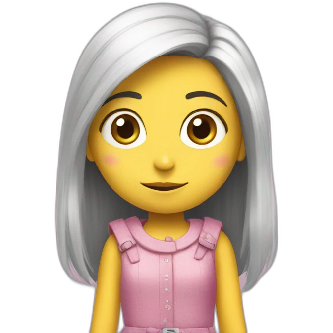 Niña disfrazada de minion emoji