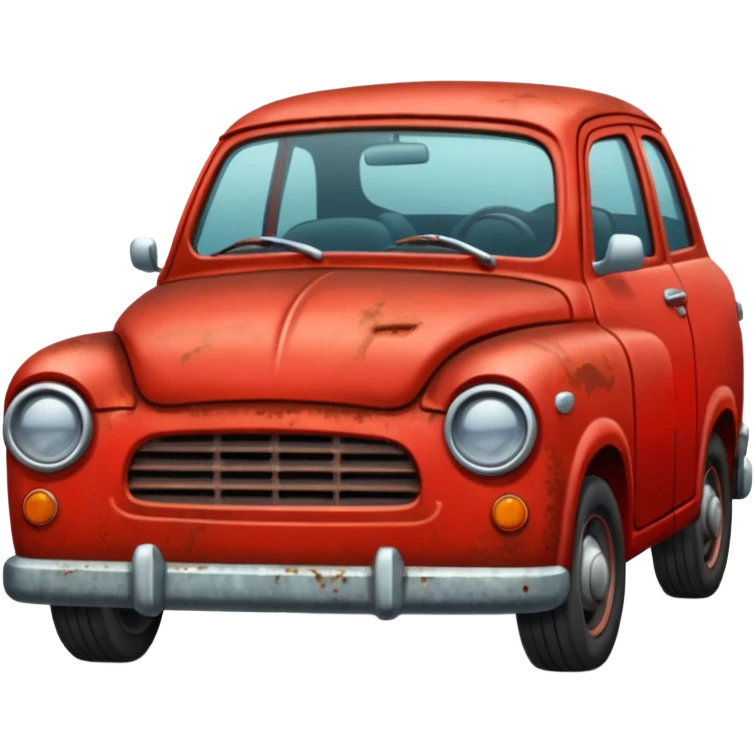 a red crappy car emoji