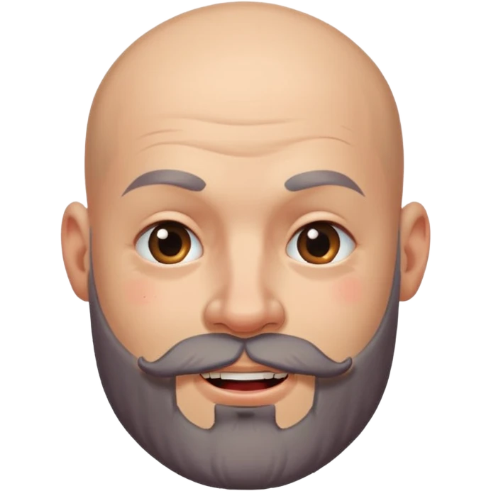 bald man with a beard and tattoo, winking emoji