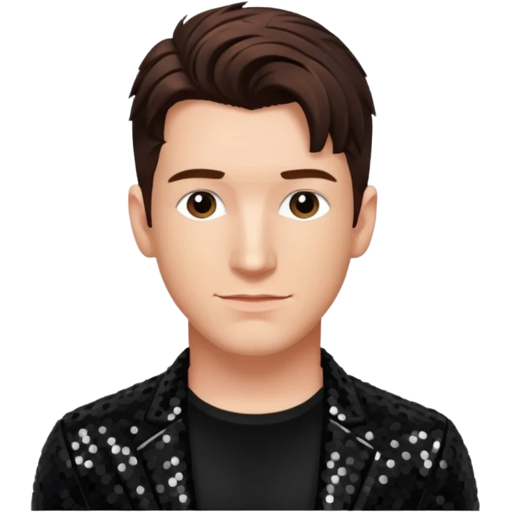 JC Chasez from 'N Sync with brown hair, black sequin outfit emoji