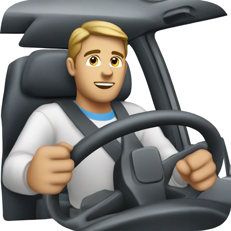 male driver in car interior emoji