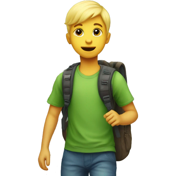 Cute boy blonde dinosaur going to school the dinosaur is boy  emoji