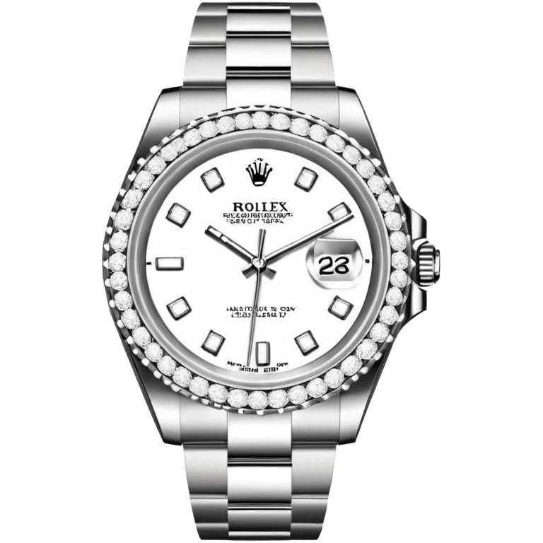 white  rolex  with diamonds emoji emoji