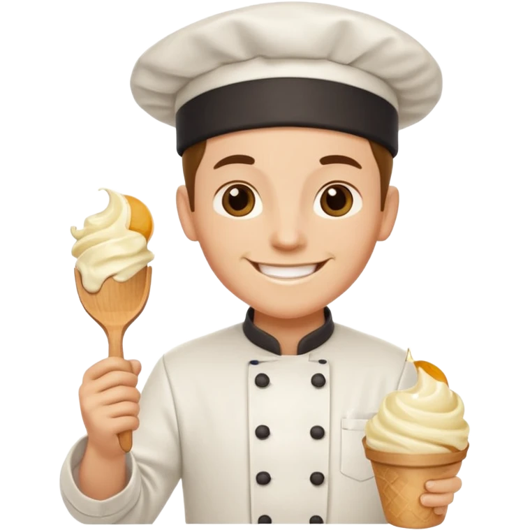 chef holding ice cream emoji