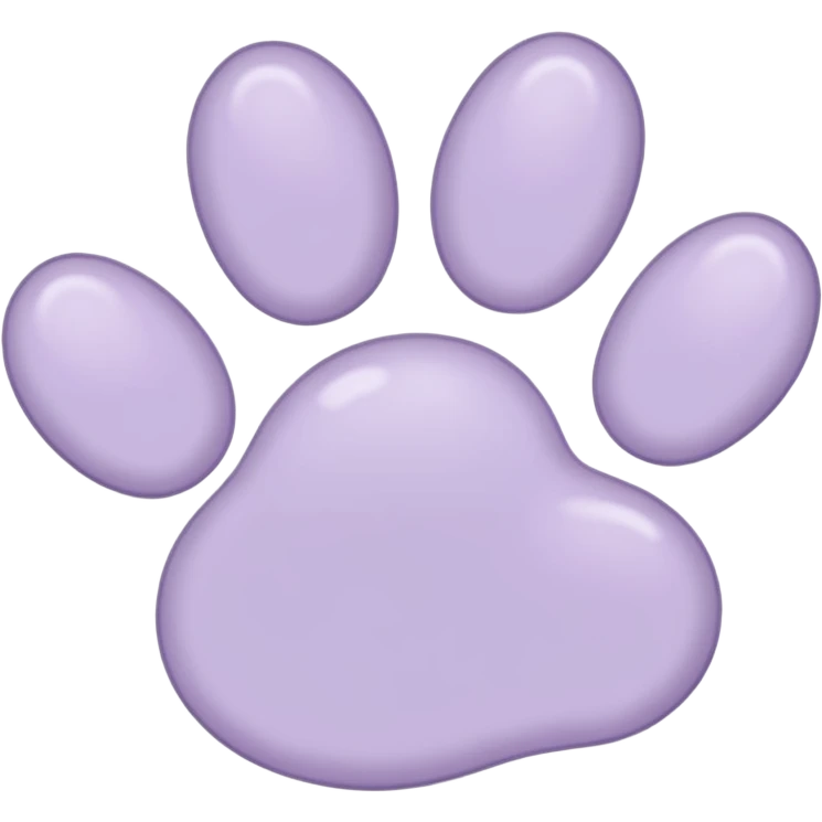 a very light pale pastel purple pawprint emoji