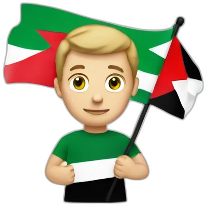 white men holding palestine flag emoji