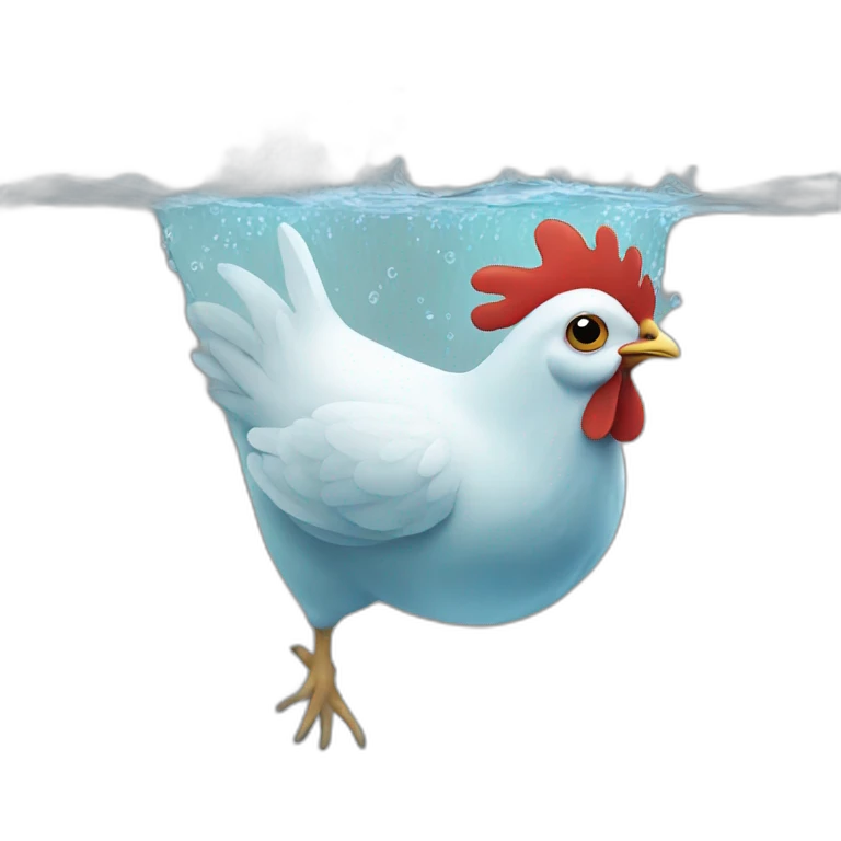 Chicken under water emoji