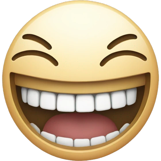 smiling emoji with bottom teeth grill emoji