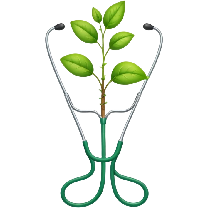 stethoscope wrapped around a sprouting seedling representing agriculture and health emoji